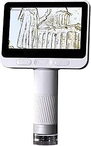 Kids' Portable Digital Microscope with 4.3" IPS Screen - 1600X HD USB Microscope for iPhone, Android, Computer