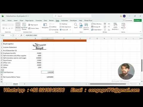 Excel 2021 In Practice - Ch 1 Advanced Project 1-7 | BoydLogistics-01.xlsx