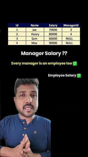 Self Join Explained in SQL #sql #shorts