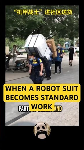 She's lifting 400 lbs effortlessly with this suit #robotics #insane