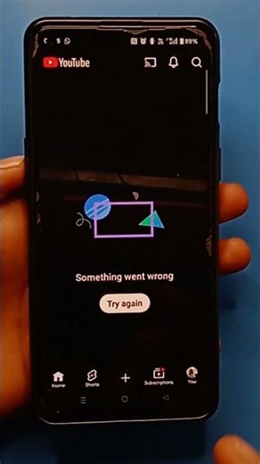 YouTube home page something went wrong try again/YouTube something went wrong problem #shorts #short