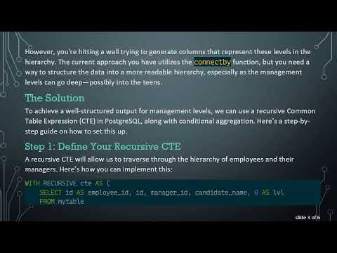 How to List Out Management Levels from a Postgres Table