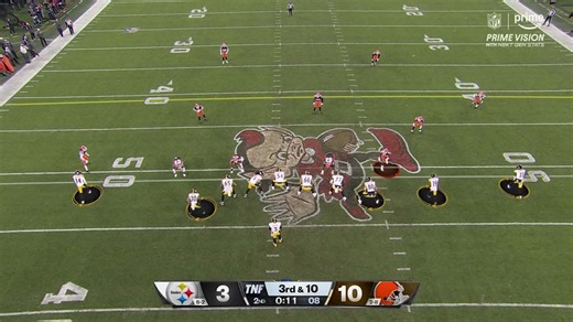 Myles Garrett's sack to end the half is highlighted by Prime Vision | Steelers vs. Browns Nov. 21, 2024