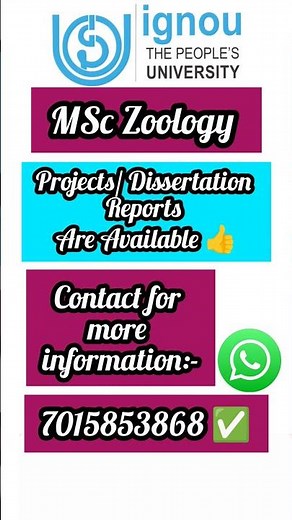 IGNOU MSc Zoology- Project/ Dissertation Reports are available💯👍 #zoology #project #dissertationhelp