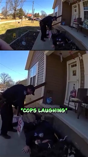 Police Sergeant Fails Hilariously By Falling Off Porch 😂