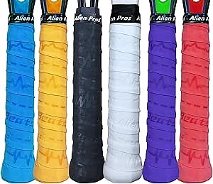ALIEN PROS Tennis Racket Grip Tape (6 Grips) Precut & Dry Feel Tennis Grip Designer Overgrip for High Performance