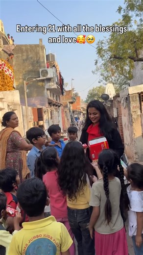 Riya Shah | Fashion • Beauty • Lifestyle on Instagram: "Best birthday of my life — and it didn’t look like a party.🥰❤️ #theriyaframes #BirthdayWithPurpose #21AndThankful #RealCelebration #kindnessreels [Birthday celebration ideas, NGO visit, giving back to community, wholesome moments, gratitude journal, Ahmedabad lifestyle, emotional reels, unprivileged children, birthday vlog, 20th birthday ideas, heartwarming video, Indian creator, spreading kindness]"