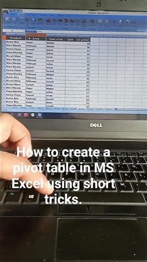 How to create a pivot table in MS Excel using short tricks. #Computer #excel #shorts