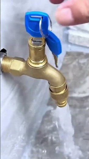 creative idea that someone did in installing a key as a faucet handle
