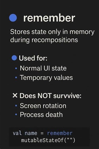 What is remember in JetPack Compose? #explorepage #learnkotlin