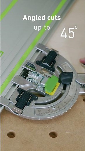 Assembly of the Festool FS WA Angle Unit and Guide Rail.