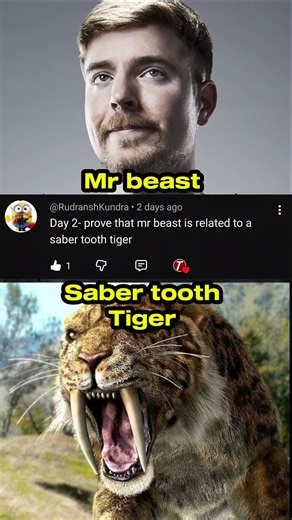 Connecting Mr beast to a Sabertooth tiger 🐅 #shorts