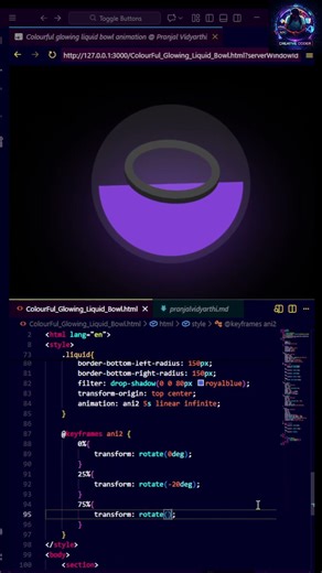 Colourful Glowing Bowl Animation #codingprogramming#frontendcourse #webdevelopment#python#codeflow