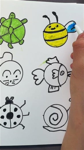 Draw and Color Animals with Me Easy Learning Step by Step!