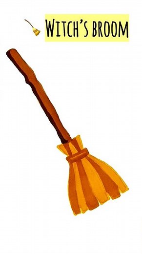 Witch’s broom easy drawing #forkids #witch #halloween #easydrawing #drawing #kids #kidsdrawing