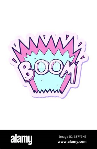 shaking motion animation of sticker of a cartoon comic book explosion Stock Video Footage - Alamy