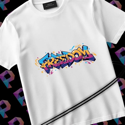 Freedom Graffiti PNG, Street Art Typography Design, Colorful Urban Lettering, T Shirt Graphic Digital Download - Etsy