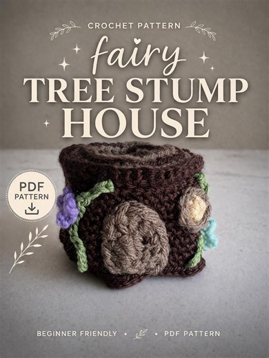 Fairy Tree Stump House Crochet Pattern | Beginner Friendly Woodland Amigurumi (PDF Download) - Etsy