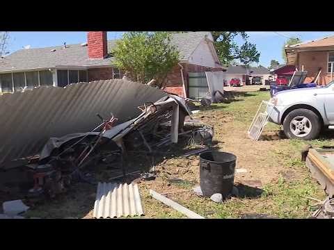 Raw drone footage over Oklahoma tornado damage