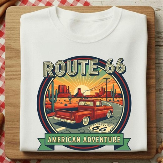 Route 66 Truck T-shirt | Car Lover Gift for Men | Vintage Graphic Tee - Etsy