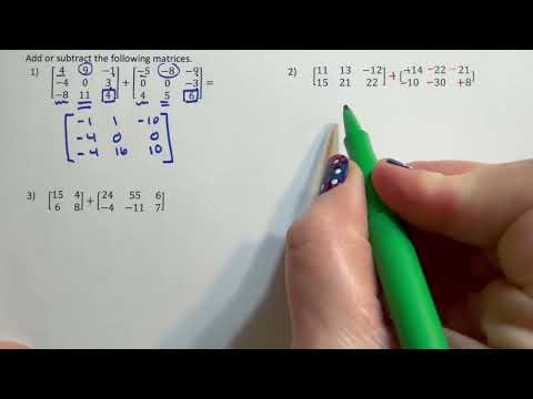 Matrix - Operations - Adding and Subtracting