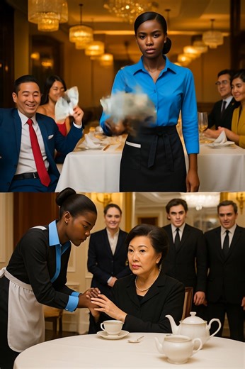 Manhattan on a Tuesday glittered the way money likes—crystal chiming under chandeliers, a grand piano doing standards, a tiny U.S. flag tucked beside the maître d’s podium for donors’ photos. At The Prestige Club, conversation moved like stock tickers, and when Richard Blackwood laughed, the room tilted its ear because his money told it to. Jasmine Williams threaded the tables with a silver tray and a steady posture you learn when rent lands on the first. Twenty-nine, Black, hair pinned neat, un