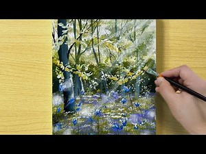 Acrylic Painting that Even Beginners Can Easily Draw / Spring Landscape
