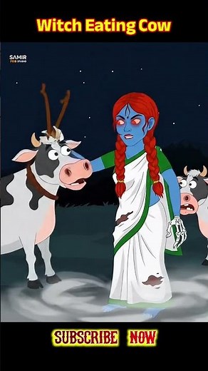 Witch Eating Cow😱👹 | Ghost Cartoon | Horror Stories Animated | Scary Stories Animated