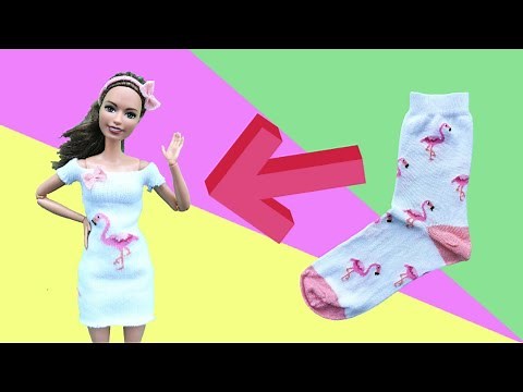 DIY Barbie DRESS out of Socks | How to Make Doll Dress Easy