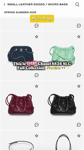 Wait… did Chanel just quietly drop an entire universe of small leather goods for Spring Summer 2026? 👀✨ Because this is not one or two cute pieces. This is EVERY Chanel SS26 SLG in one complete preview and yes… it’s a lot. From structured vanity cases to tiny micro bags that are basically jewelry, plus card holders, zip pouches, and the bag accessories you did not know you needed, Chanel SS26 is going all in. The details feel playful but still very house coded. Think elevated classics, fresh pr