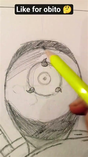 How to draw obito face drawing ###anime ## 🤔🤔#=😈