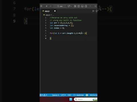 Reverse an Array Without Using Built-in Function 🔥 | JavaScript Interview Question #coding