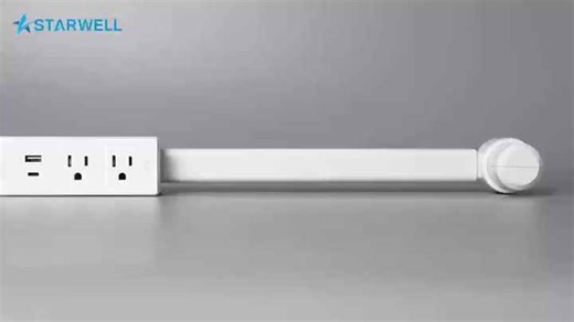 2AC US Power Socket Expander Rotatable 180 Degree Electrical Outlet Extender Power Outlet Extender with 2PCS USB