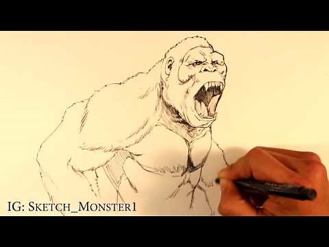 How to Draw King Kong - Draw Fantasy Art