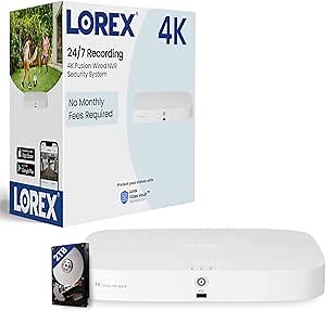 Lorex 4K 8-Channel 2TB Network Video Recorder (NVR) with Smart Motion Detection, Voice Control and Fusion Capabilities