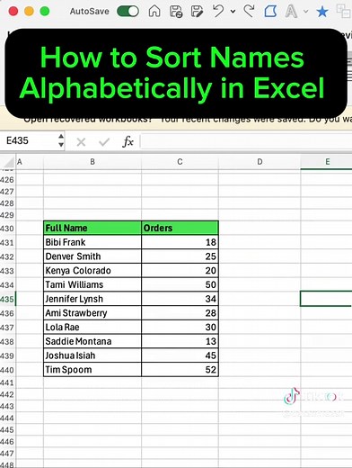 How to Sort Names Alphabetically in Excel: 2 Easy Methods