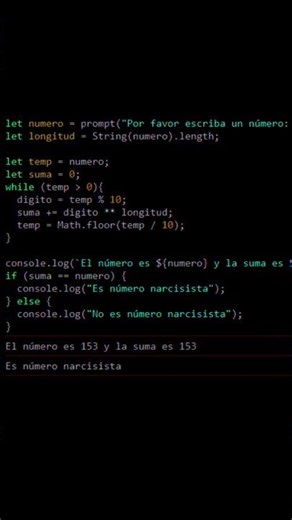 Cómo determinar si un número es número narcisista con JavaScript (AJTekniko)