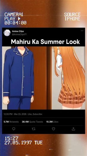 Mahiru Ka Summer Look ❤️ (The angel next door spoil me rotten) #anime #animeedit #alya