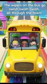 Wheels on the Bus Go Round and Round | Fun Kids Nursery Rhyme Short#shortfeed #catshorts