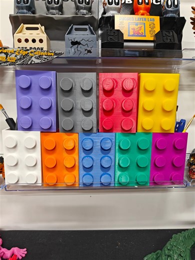 Building Block Pencil Holder – Colorful Desk Organizer With Optional Magnets - Etsy