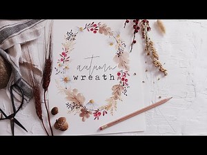 Fall Foliage Watercolor Wreath | How To Paint Daisies