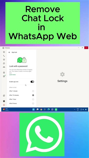 How to Remove Chat Lock on WhatsApp Web! 🔓 #Shorts #WhatsApp #Tech