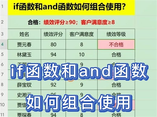 if函数和and函数如何组合使用