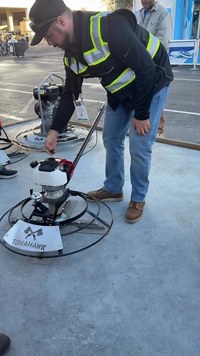 4.7K views · 52 reactions | Check out Tomahawk Power, USA 30" Portable Concrete Power Trowel with 18ft Bull Float Handle! #concrete #construction #iowa #lasvegas #wordofconcrete | Real Concrete Solutions | Facebook