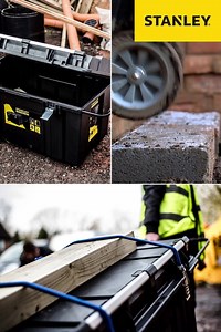 The big wheels will keep turning on our STANLEY FATMAX® Large Job Chest. With innovative top aluminium rails and 240 litre capacity. | Stanley Tools UK