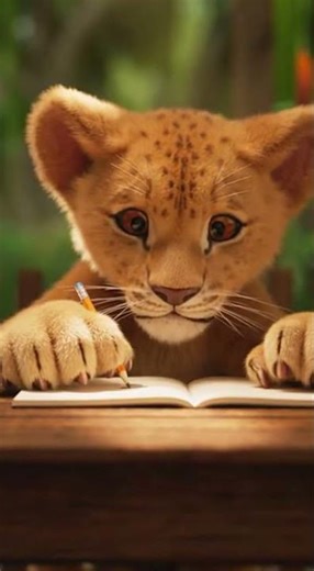 Adorable Math Class: Hamster Teacher & Lion Cub Student! #CuteAnimals #MathFun