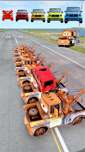 Big & Small Car Vs Tow Mater Track #ytshorts #viralvideo