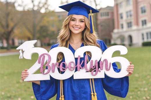 High School Graduation Sign Class of 2026 – Personalized Name Sign, Senior Photo Prop & Party Decor - Etsy