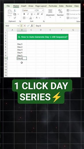 Create Perfect Day Sequences in Excel Instantly #ExcelFormula #NoMoreDragging