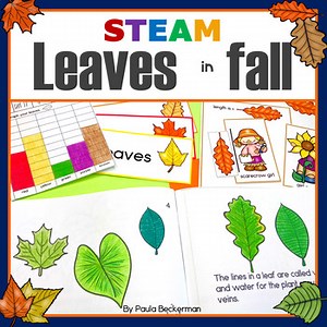 Leaves in Fall STEAM STEM Activities Leaf Craft Science Math Art Graphing Book